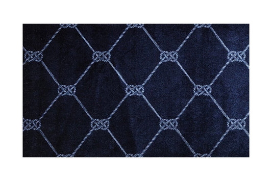 2' X 3' Navy Nautical Knots Washable Floor Mat - Homeroots