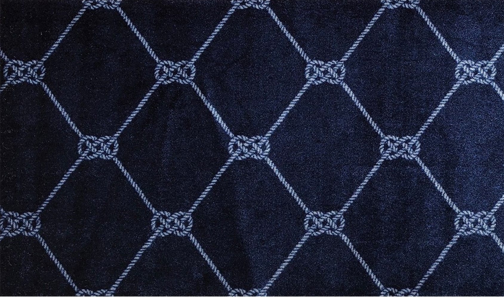 2' X 3' Navy Nautical Knots Washable Floor Mat - Homeroots