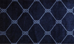 2' X 3' Navy Nautical Knots Washable Floor Mat - Homeroots