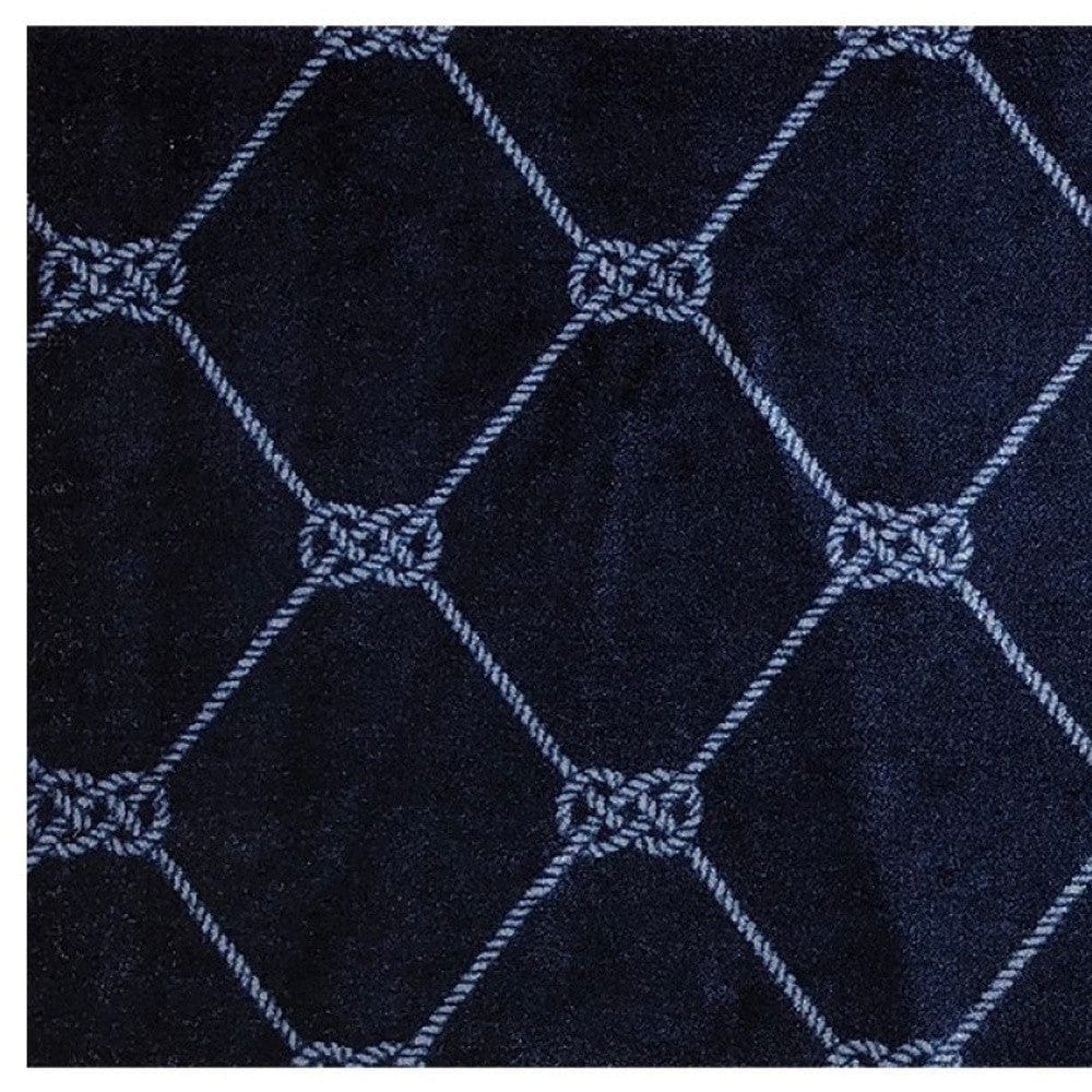 2' X 3' Navy Nautical Knots Washable Floor Mat - Homeroots