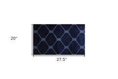 2' X 3' Navy Nautical Knots Washable Floor Mat - Homeroots