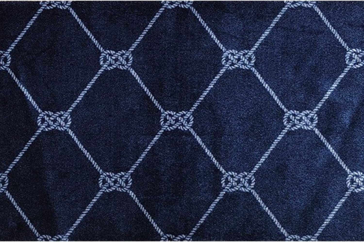 2' X 6' Navy Nautical Knots Washable Runner Rug - Homeroots