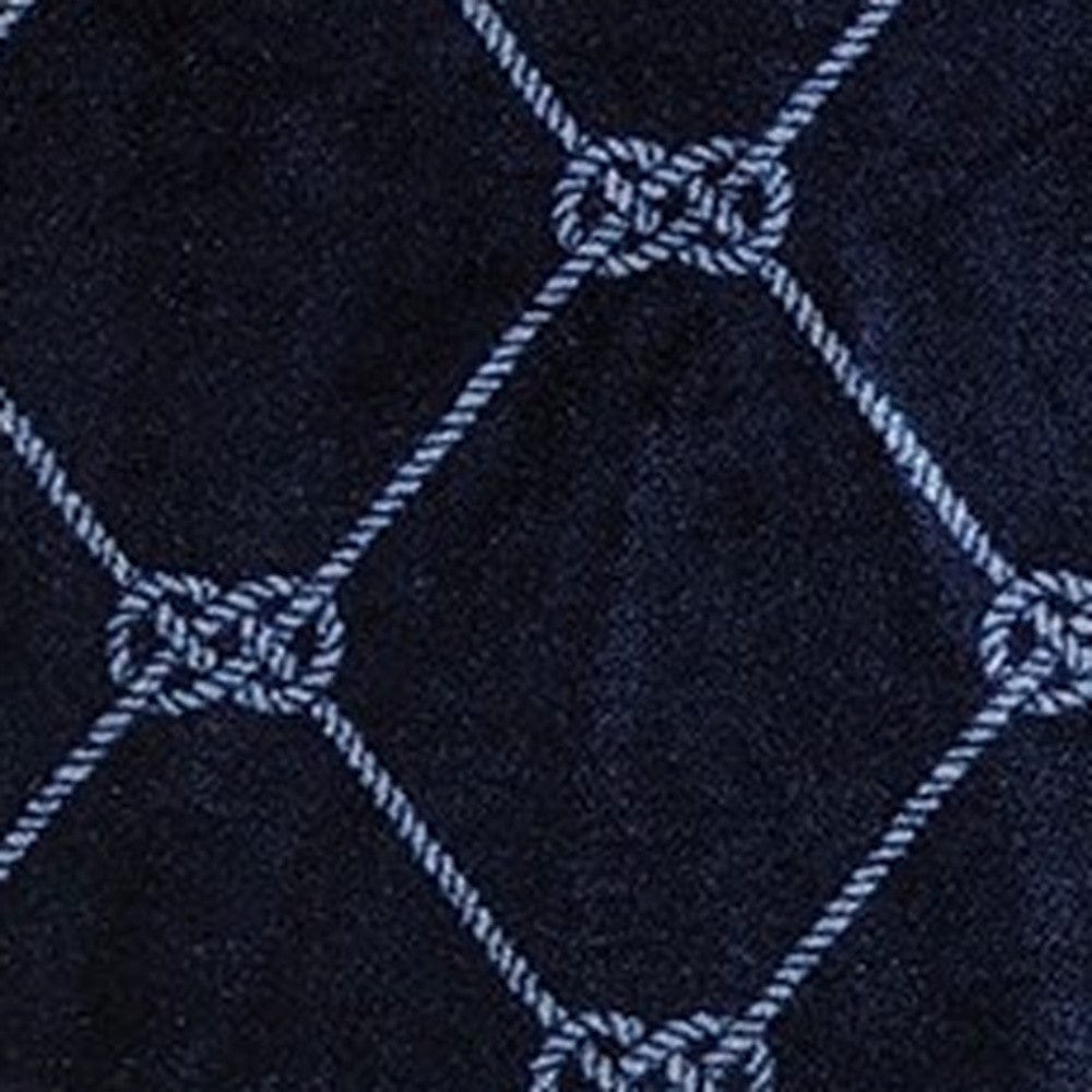 2' X 6' Navy Nautical Knots Washable Runner Rug - Homeroots