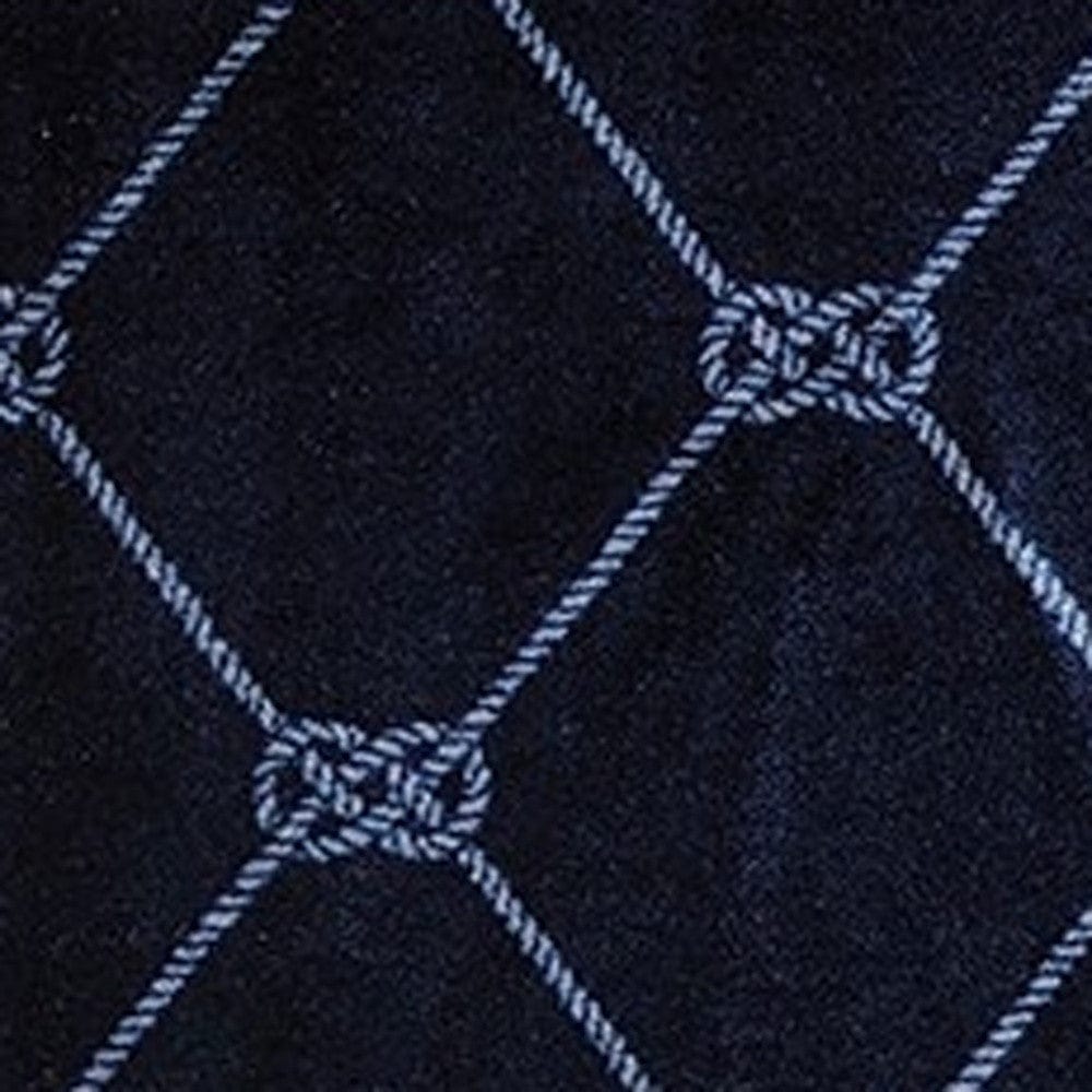 2' X 6' Navy Nautical Knots Washable Runner Rug - Homeroots