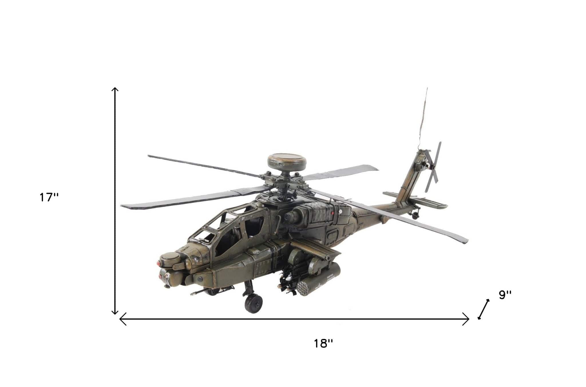 Ah-64 Apache Helicopter Sculpture - Homeroots