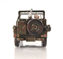 6" Army Green Metal Hand Painted Decorative Truck - Homeroots