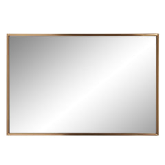 Antiqued Brushed Brass Rectangular Wall Mirror