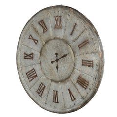 39" Rustic Galvanized Metal Round Wall Clock