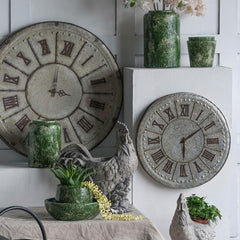 39" Rustic Galvanized Metal Round Wall Clock