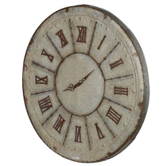 Rustic Farmhouse Distressed Tin Round Wall Clock