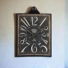 Vintage Style Black and White Iron Wall Clock