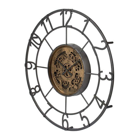 Round Decorative Gear Iron Wall Clock