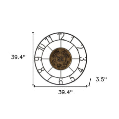 Round Decorative Gear Iron Wall Clock