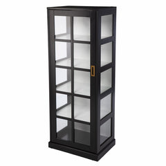 Dynasty Contemporary Black and White Tall Curio Cabinet