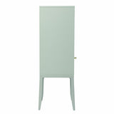 Pale Green Crosshatch Accent Storage Cabinet