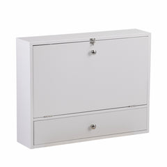 26" White Wall Mounted Floating Desk