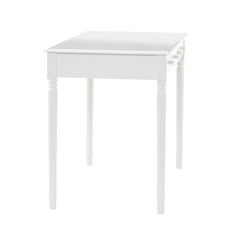 43" White Solid Wood Writing Desk With Two Drawers