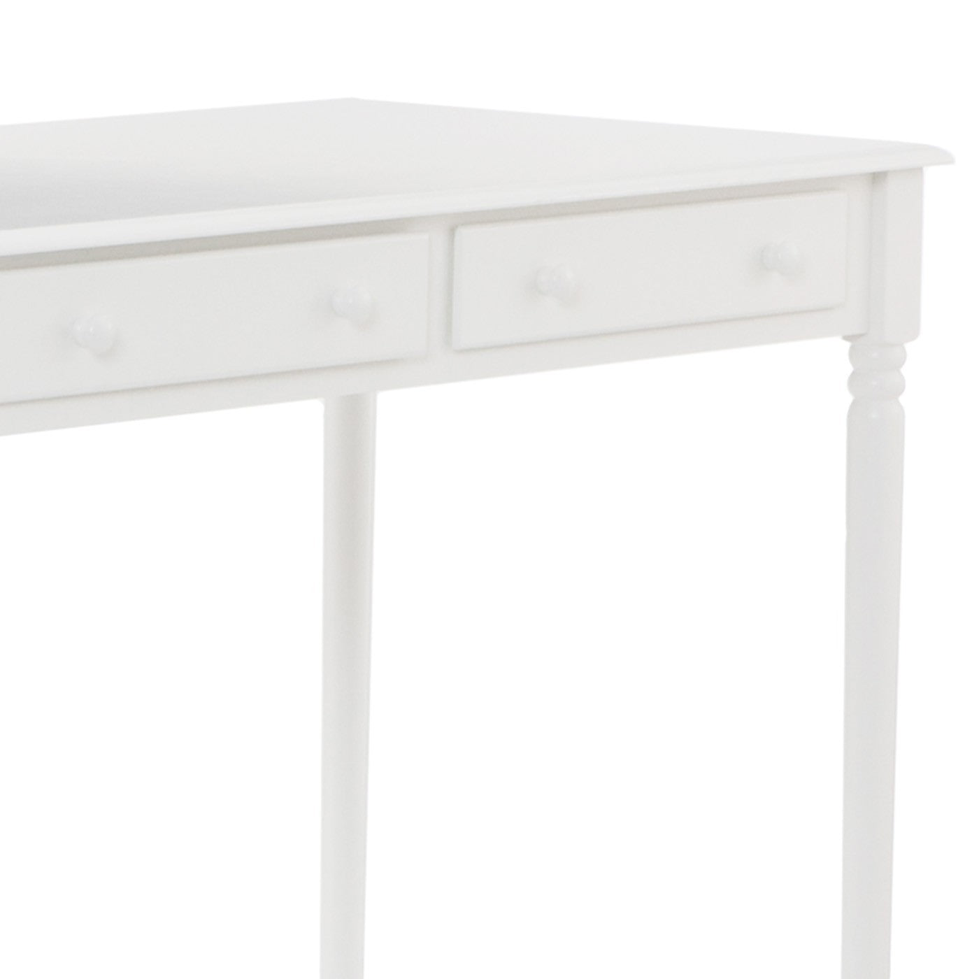 43" White Solid Wood Writing Desk With Two Drawers