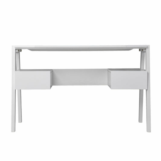 Metallic White Modern Writing Desk