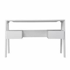 Metallic White Modern Writing Desk