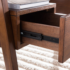 48" Brown Writing Desk With Two Drawers