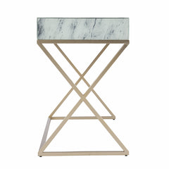 Faux Marble Writing Desk with Storage