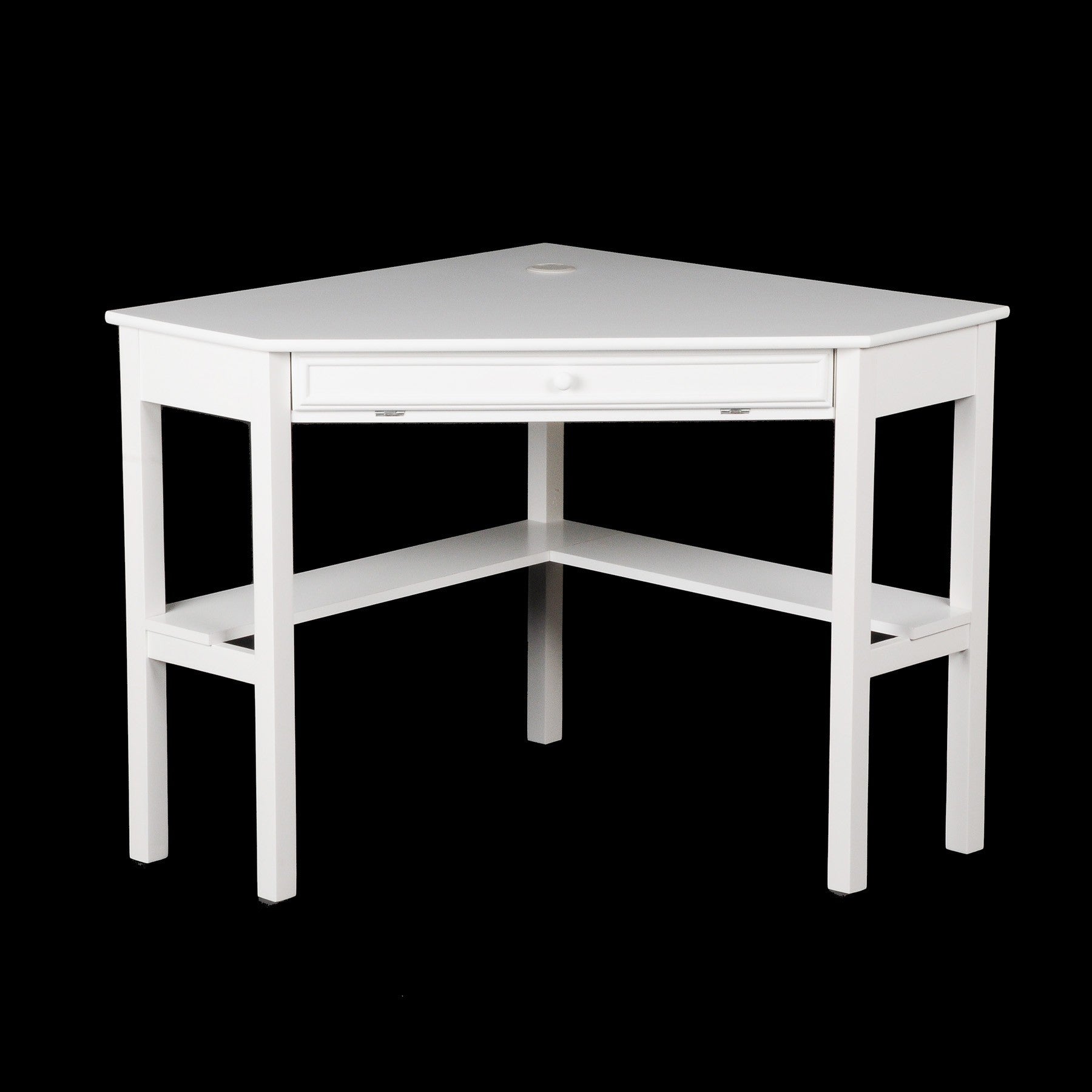 48" White Solid Wood Corner Writing Desk