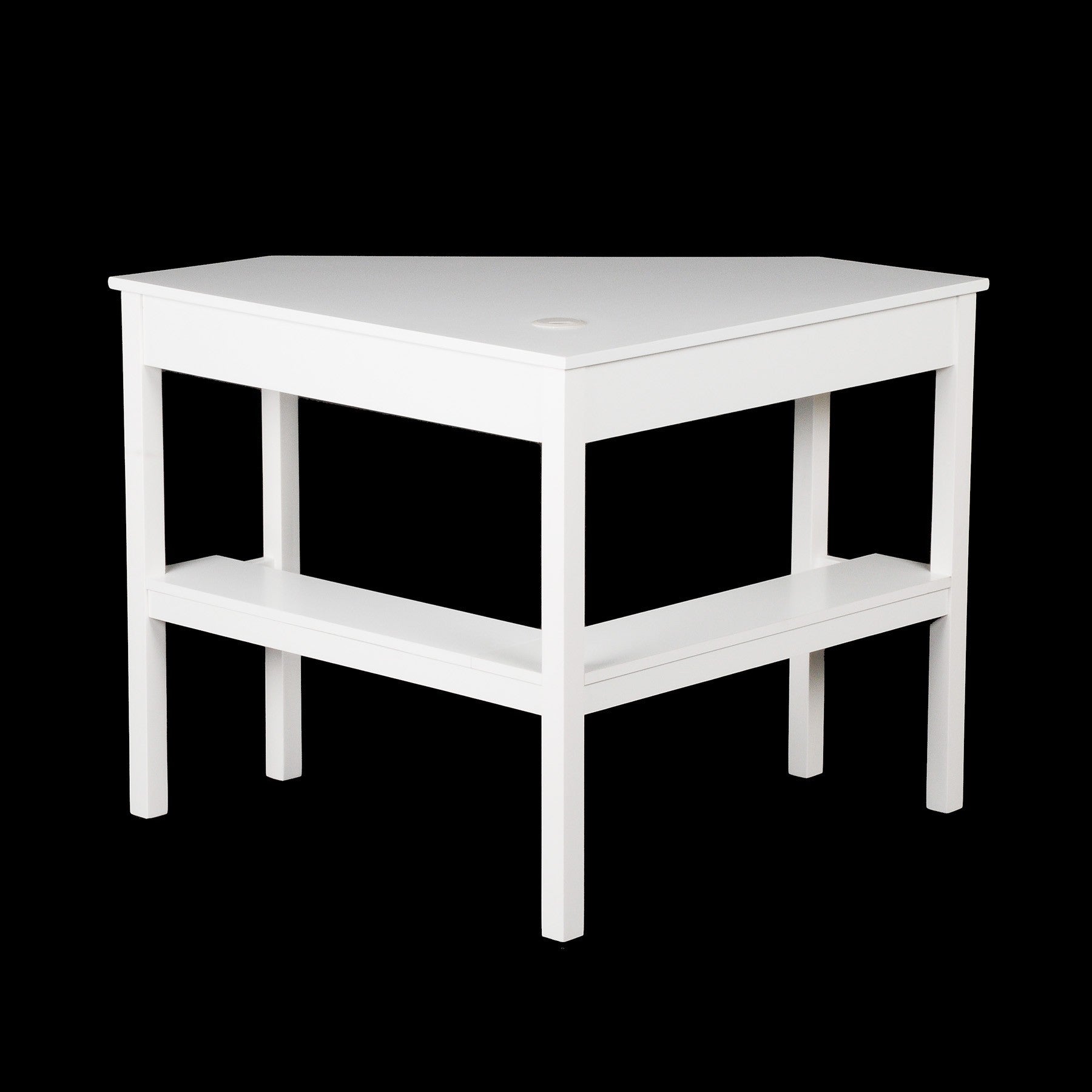 48" White Solid Wood Corner Writing Desk