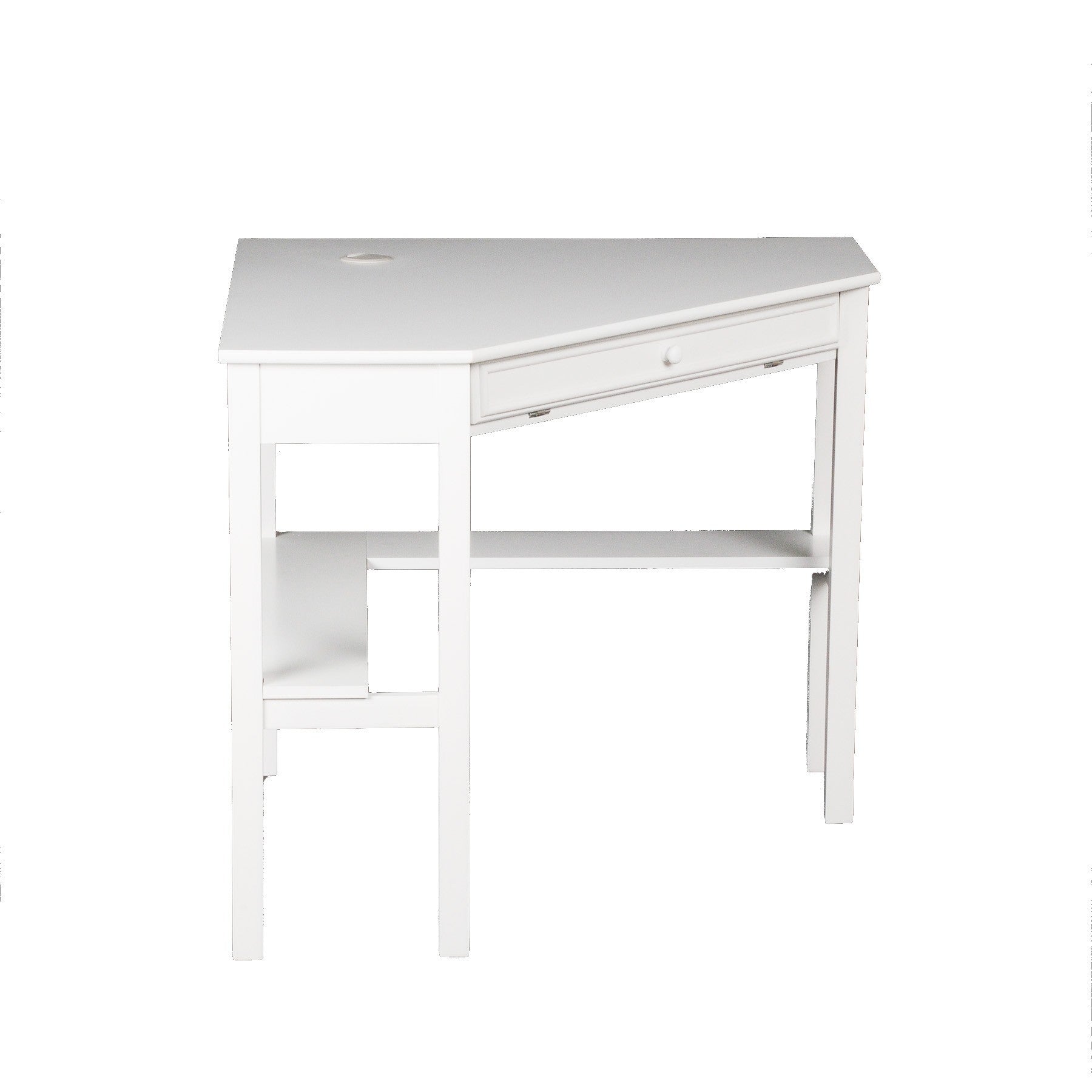 48" White Solid Wood Corner Writing Desk