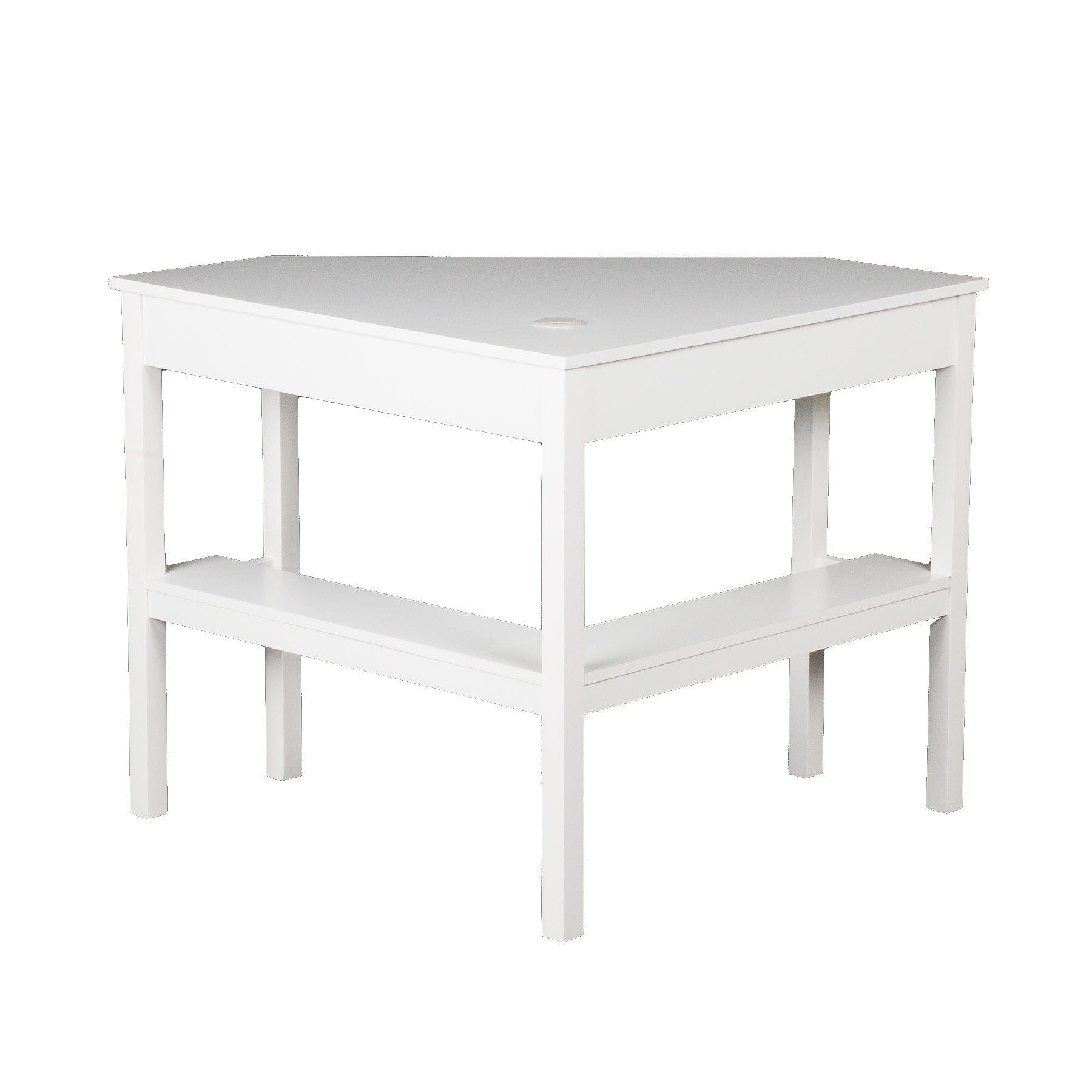 48" White Solid Wood Corner Writing Desk - Homeroots