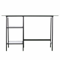 46" Clear and Black Glass Writing Desk - Homeroots