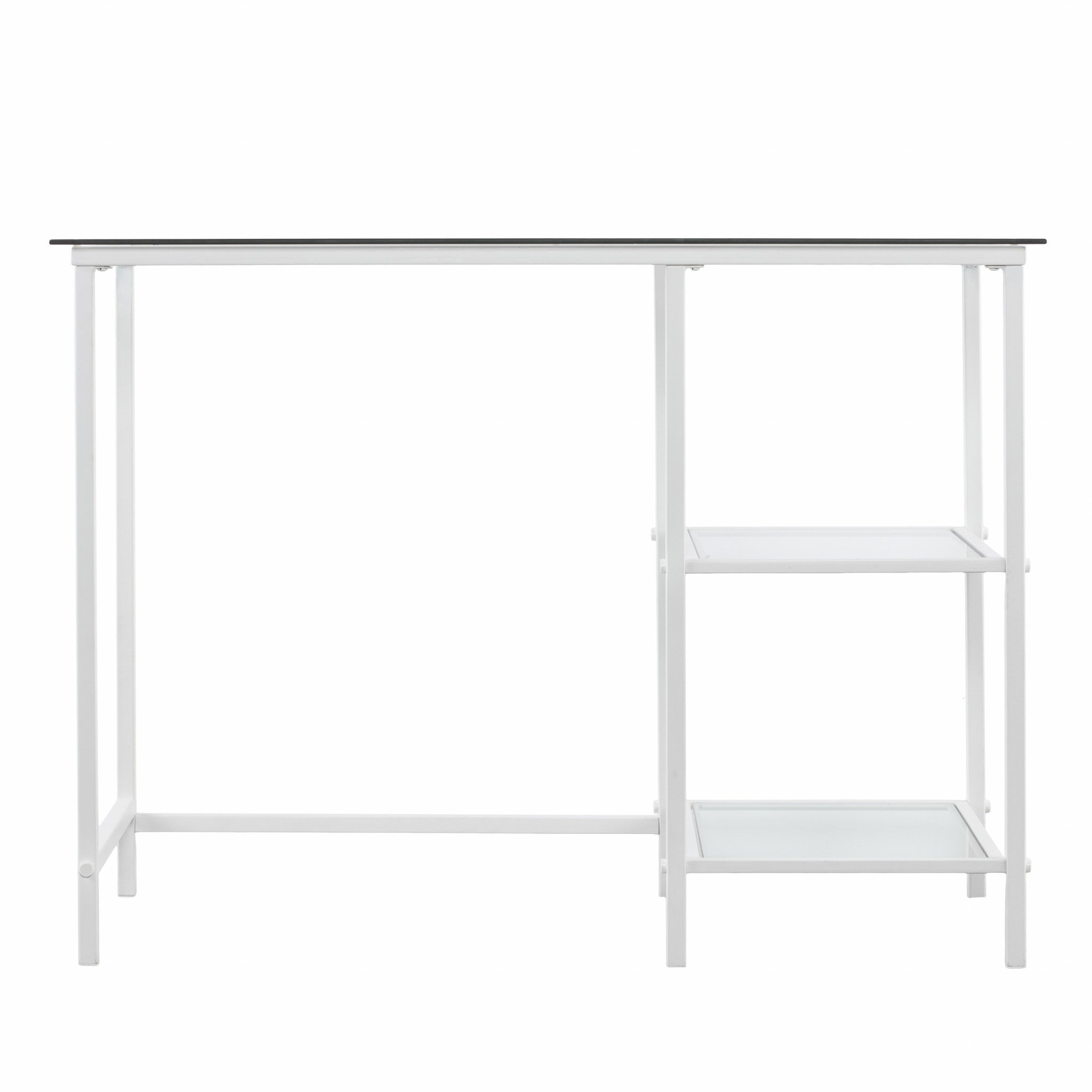 42" Clear and White Glass Writing Desk