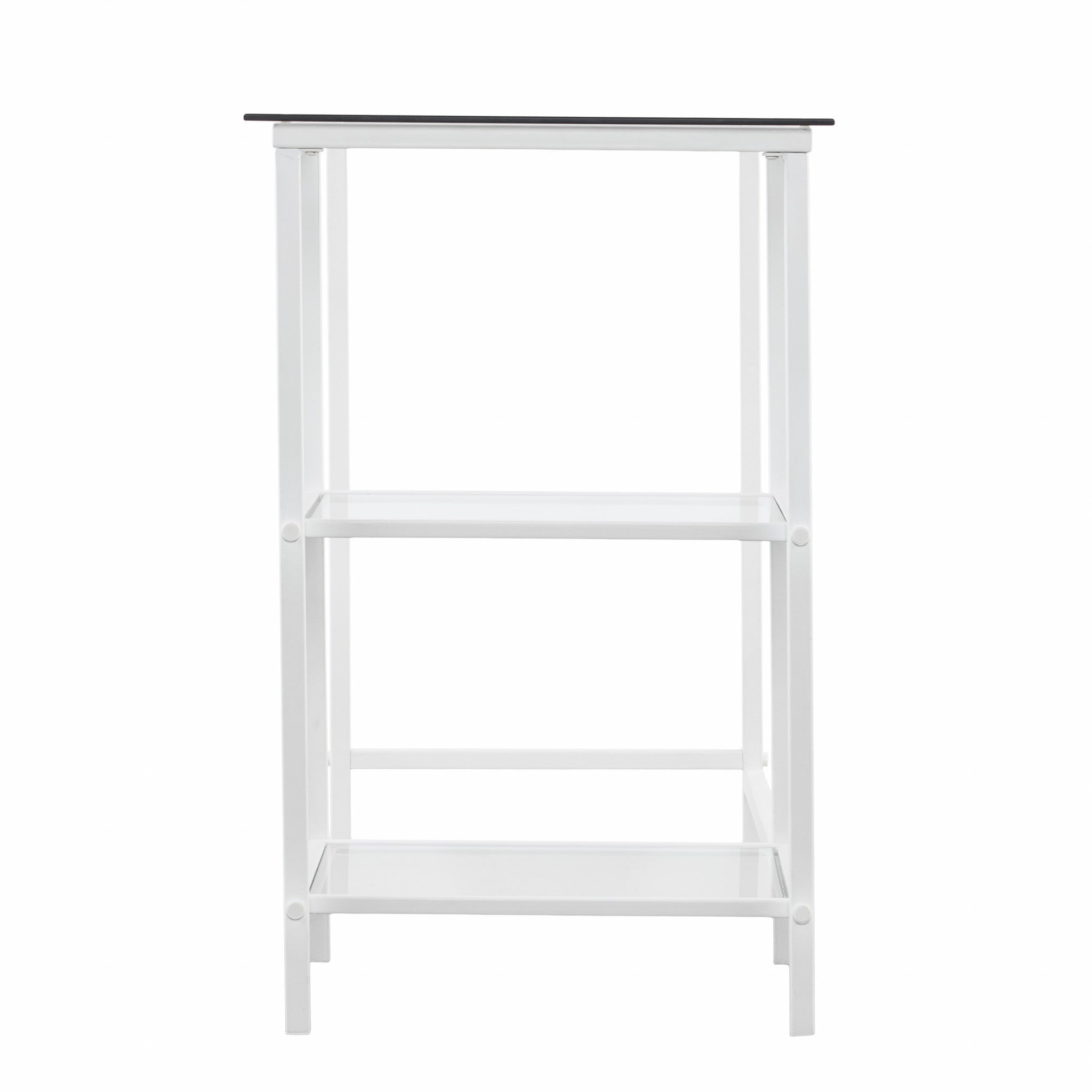 42" Clear and White Glass Writing Desk