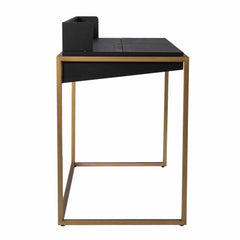 46" Black And Gold Writing Desk