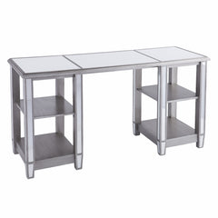 Matte Silver Mirrored Desk