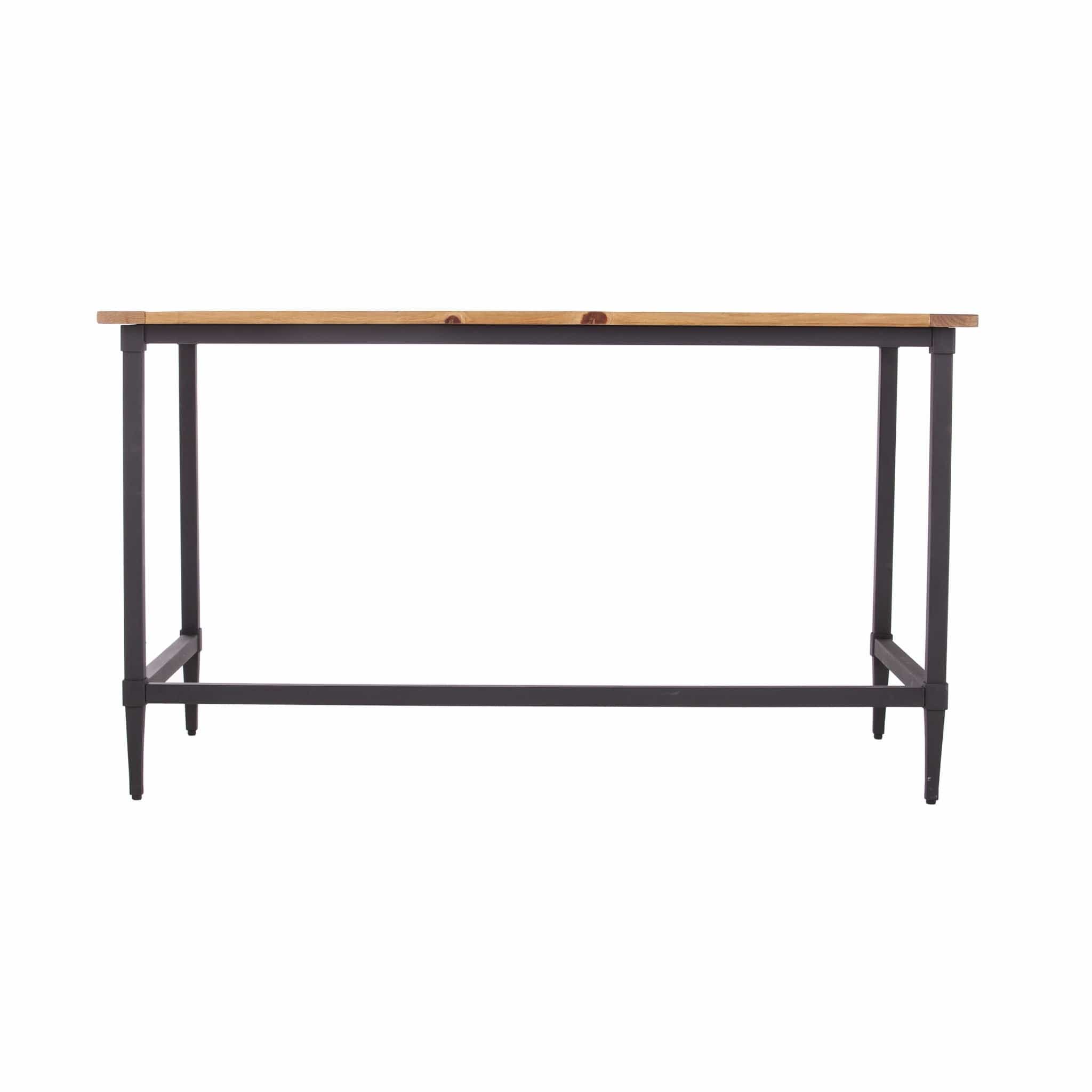 53" Natural And Black Writing Desk - Homeroots