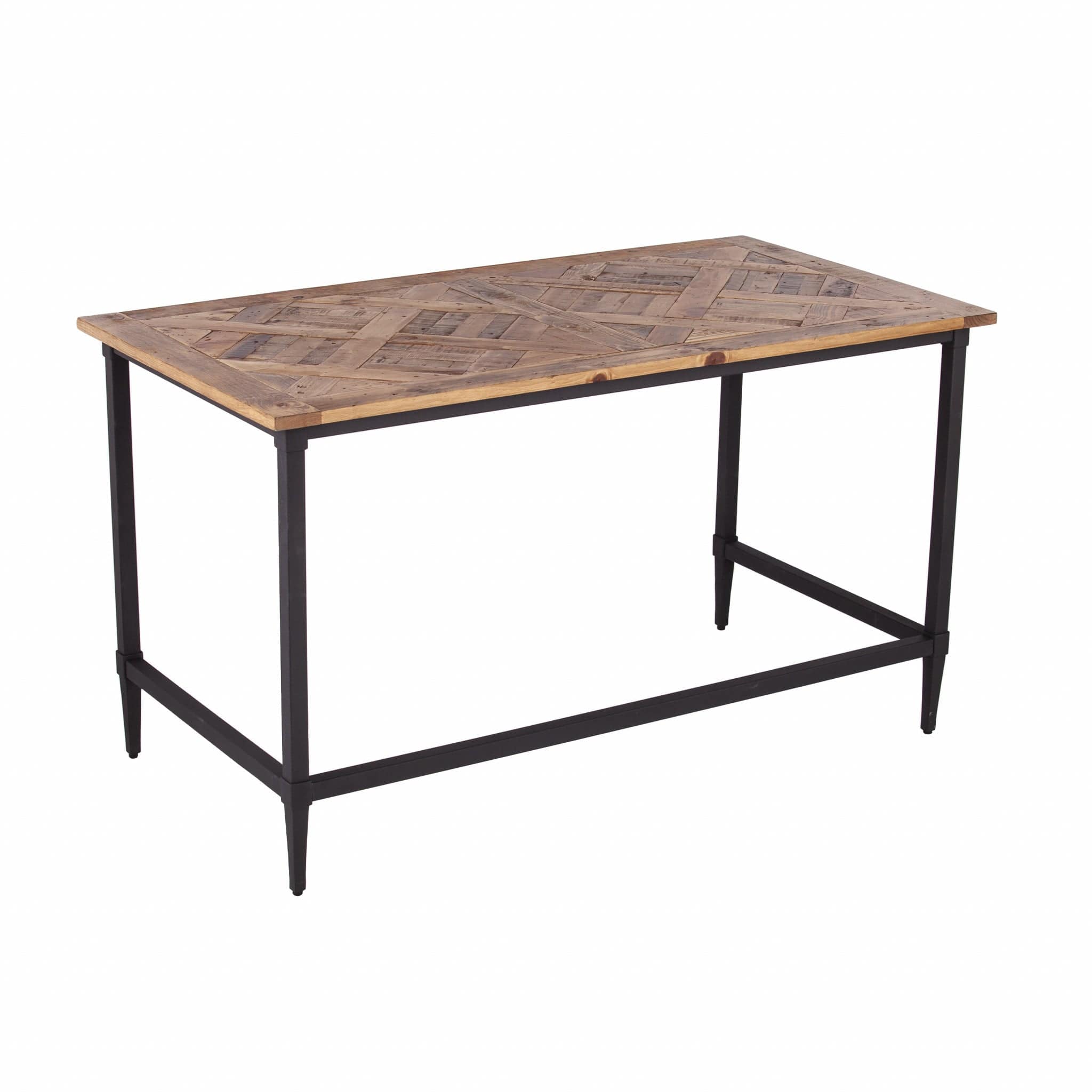 53" Natural And Black Writing Desk - Homeroots