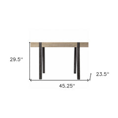 Modern Chunky Natural and Gray Wood Table Desk