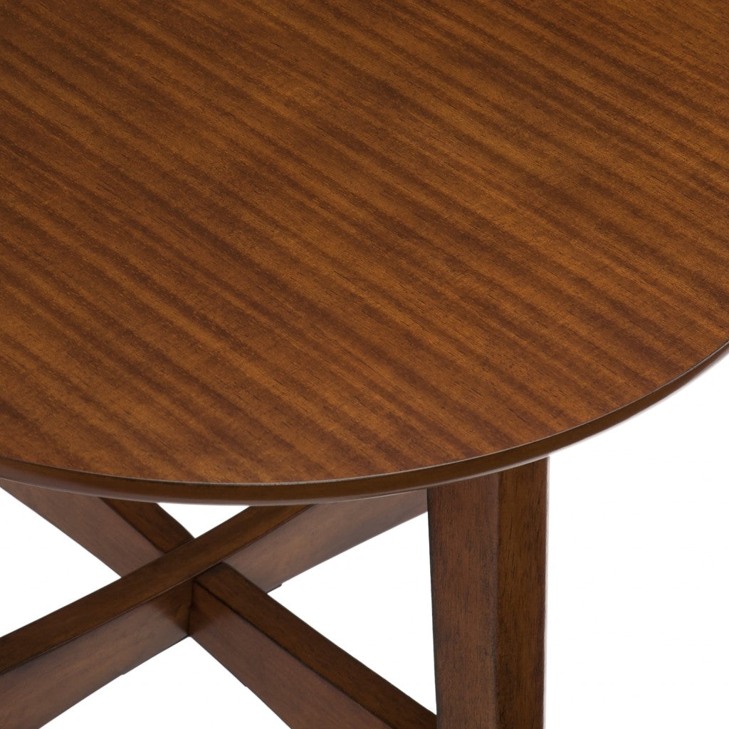 23" Brown Solid Wood End Table