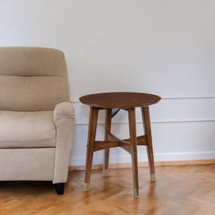 23" Brown Solid Wood End Table