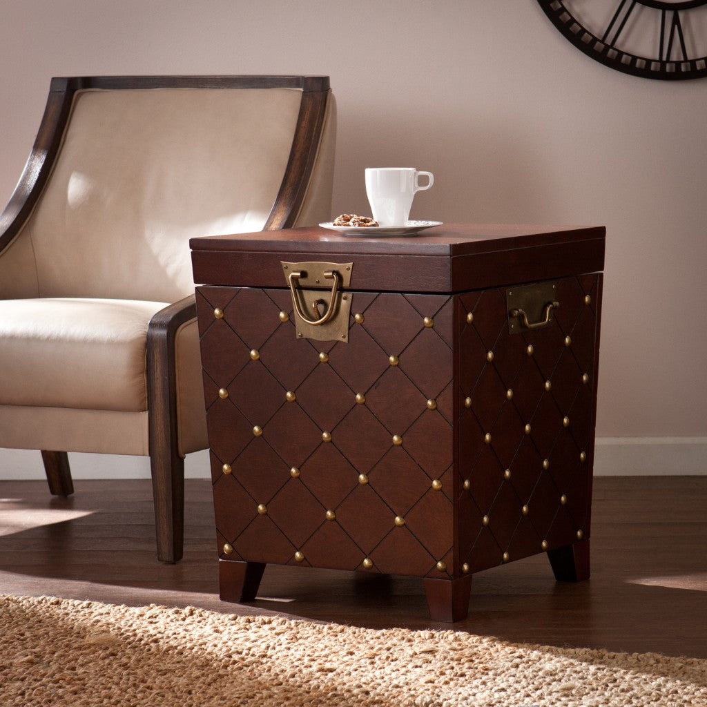 24" Brown Manufactured Wood Square End Table