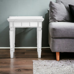 24" Silver Glass Square End Table