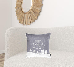 Set Of Four 18" X 18" Grey Zippered Polyester Christmas Snowflakes Throw Pillow Cover