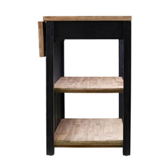 Black and Natural 44" Kitchen Island With Storage