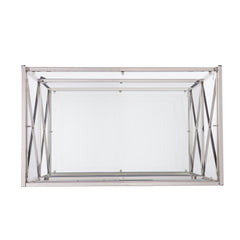 Silver Metal And Mirrored Glass Bar Cart