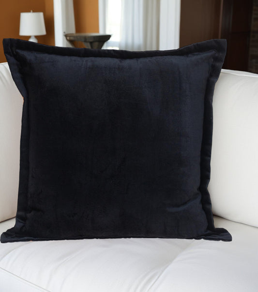 Premier 20" Soft Touch Jet Black Solid Color Accent Pillow