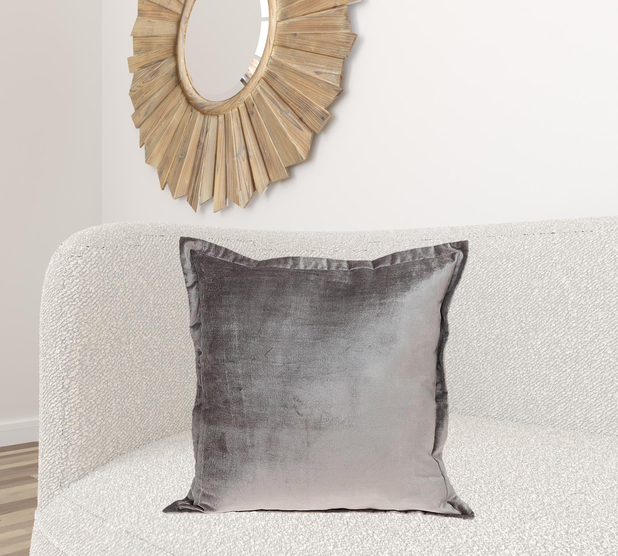 Premier 24" Soft Touch Taupe Solid Color Accent Pillow