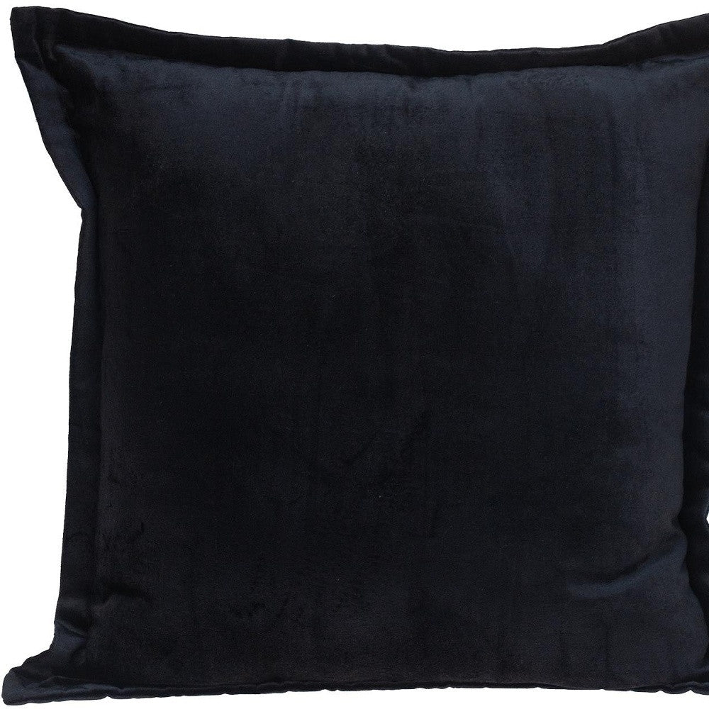 Premier 24" Soft Touch Jet Black Solid Color Accent Pillow