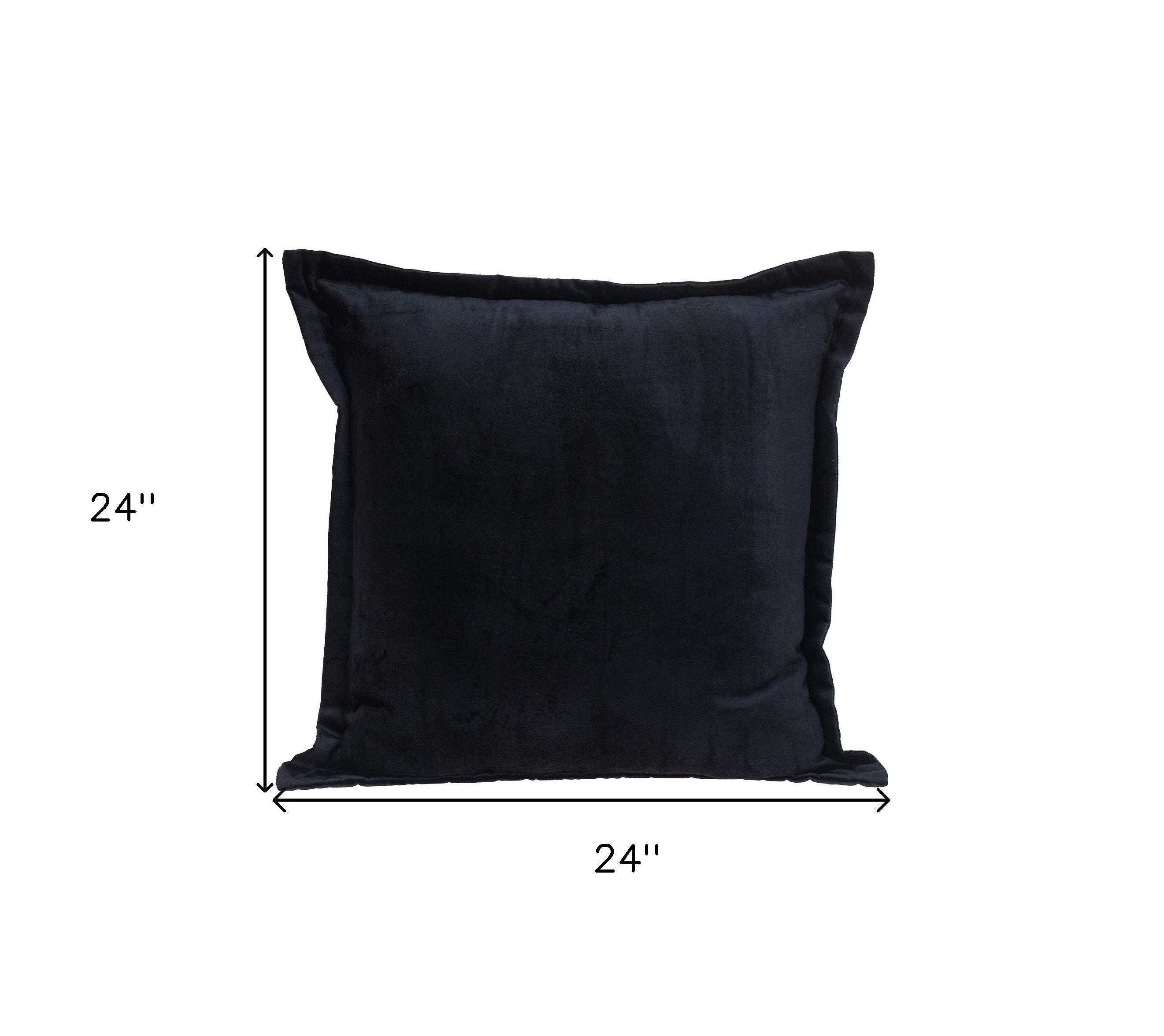 Premier 24" Soft Touch Jet Black Solid Color Accent Pillow