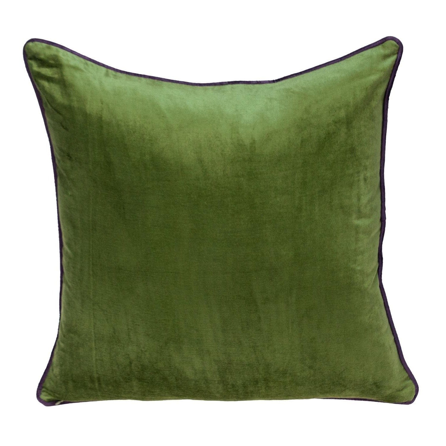 Moss Green and Terra Cotta Reversible Velvet Throw Pillow - Homeroots